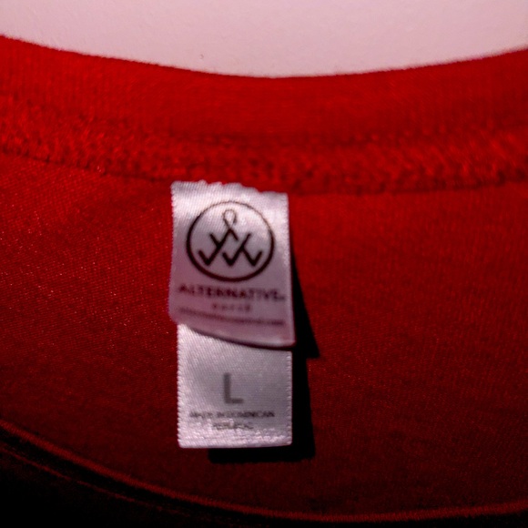 Alternative Eco Tru red.  long sleeve tee, red hat emblem added - Picture 1 of 5